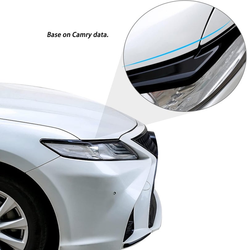 CKE for 8th Gen Camry Compatible with Toyota Camry 2024 2023 2022 2021 2020 2019 2018 Accessories (Not fit 2025+) Aggressive Look Car Exterior Headlight Eyebrow Eyelid Cover Trim -Glossy Black - Image 3